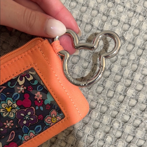 Coral Minnie Mouse Coin Purse with Keychain - Picture 4 of 4